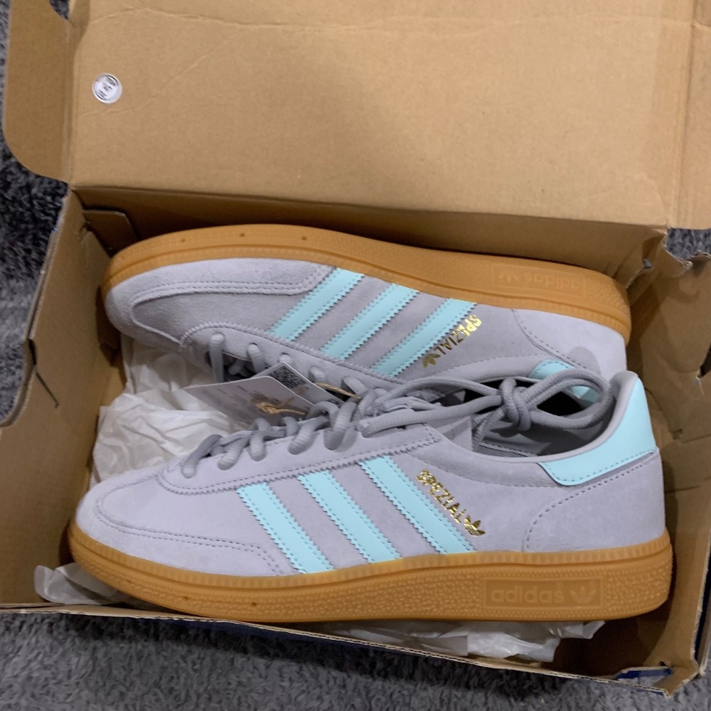 Adidas Handball Spezial J Grey Two Halo Mint Gum JS1750 Kids‎ Size 7 New
